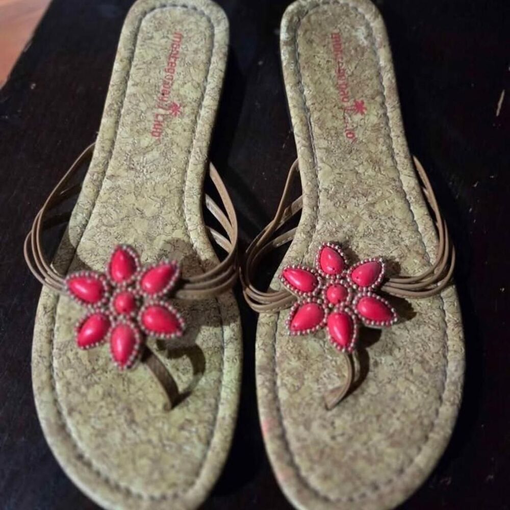 Montego-bay-club Women's Red and Tan Sandals